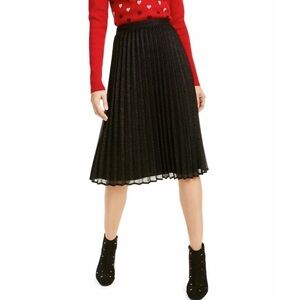 Maison Jules • Pleated Metallic Midi Skirt